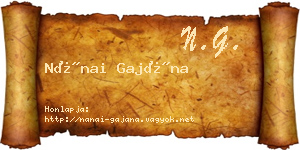 Nánai Gajána névjegykártya